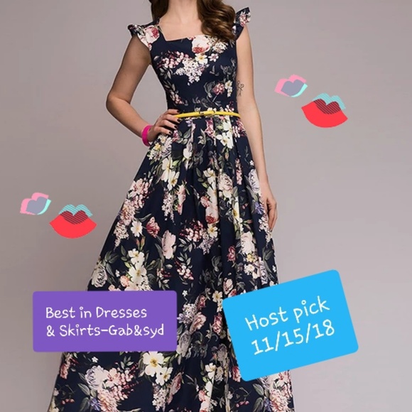 simple flavor Dresses & Skirts - ❤NEW❤ Navy blue floral maxi dress